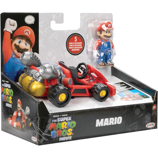 Figura articulada y carrito Mario Bros