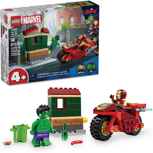 LEGO Marvel Iron Man con Moto y Hulk
