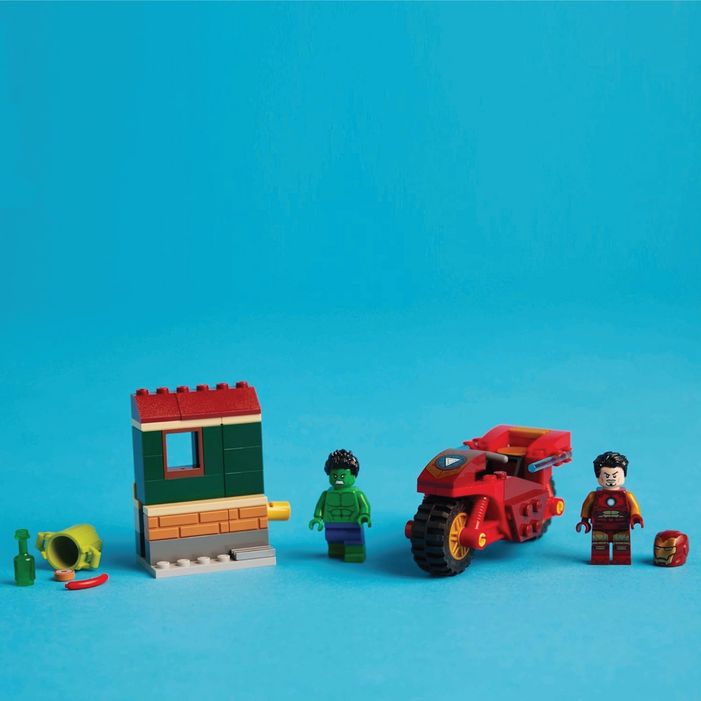 LEGO Marvel Iron Man con Moto y Hulk