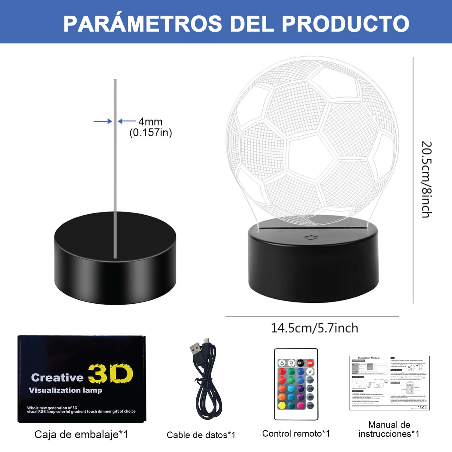 (PATO) Lampara para Futbol Niños