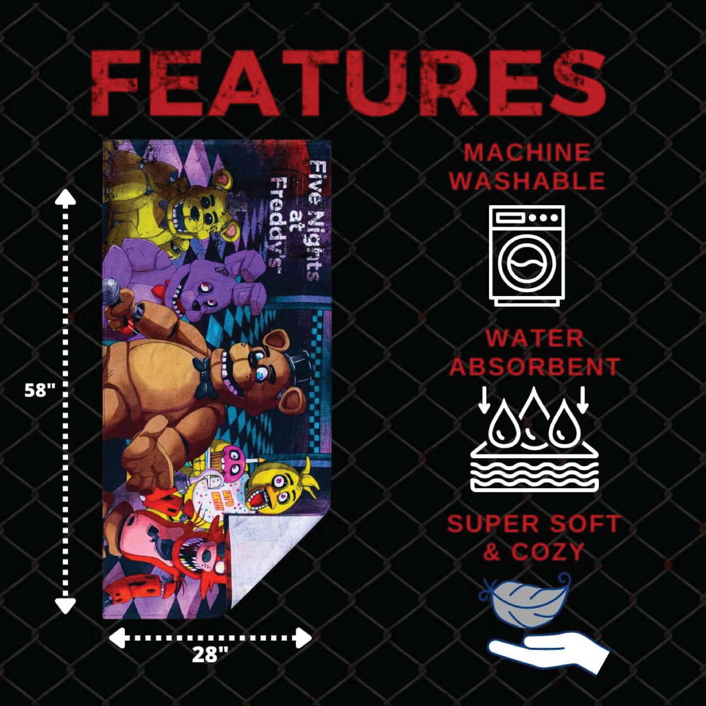 (PATO) Toalla Five Nights At Freddy'S