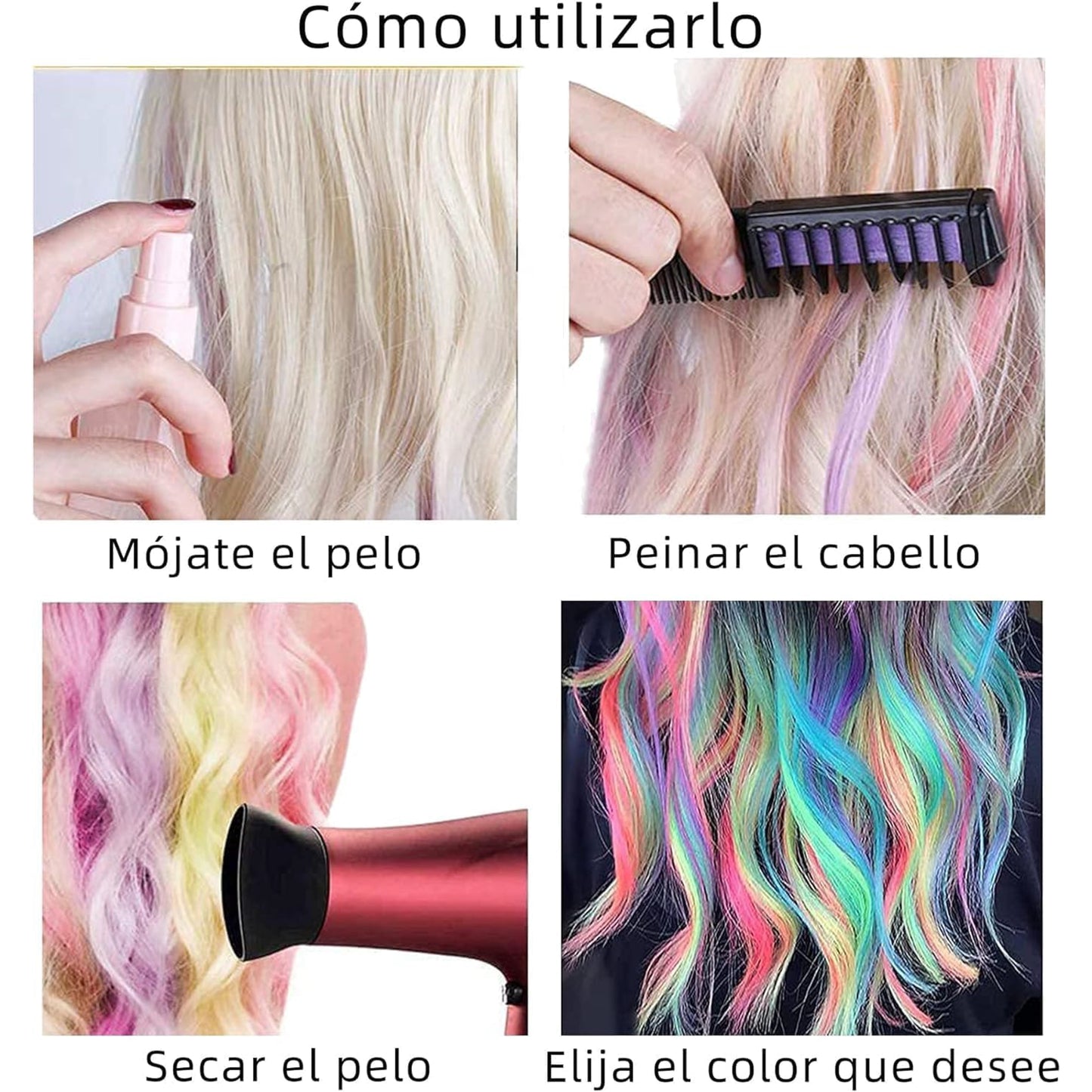 Peines con gis para cabello